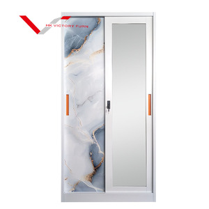 Nhà Máy Giá Thấp Quần Áo Lưu Trữ Tủ Tùy Chỉnh Mô Hình Tinh Tế Kim Loại Thép Phòng Ngủ Tủ Quần Áo - Product Image 3