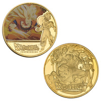 Pièce commémorative Dragon Ball, thème Goku, souvenir en fer moulé sous pression, badge, cadeau et objet de collection, emballé individuellement