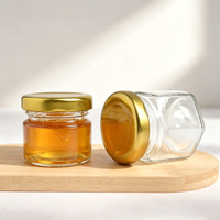Botol Selai/Manisan/Jelly Mini 1.5oz, Wadah Penyimpanan Makanan, Stoples Kaca Madu, Tutup Ulir, Berhias Stempel Emas, Promo!