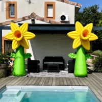 Modèle de fleur géante gonflable personnalisée de 2 m en forme de tournesol, pour publicité suspendue, décoration de mariage, événement, scène, festival, fête