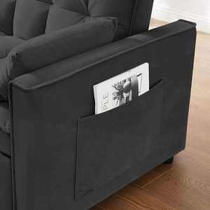 Canapé-<span class=keywords><strong>lit</strong></span> pliable multifonctionnel en tissu pour salon avec dossier réglable, chaise longue, table d'appoint, ports USB de type C - Product Image 4