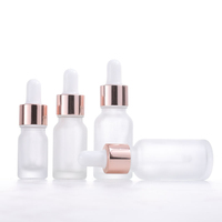 Boston Cosmetic Bouteilles d'huile essentielle compte-gouttes en verre dépoli bouchon en or rose 5ml 10ml 15ml 20ml 100ml tailles pour sérum de soin de la peau