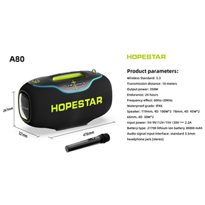Mới Ban Đầu Hopestar A80 350W Lớn Điện Ngoài Trời Không Thấm Nước Di Động Màu Xanh Răng Không Dây Đảng Loa Caixa De Som Boombox 3 - Product Image 3