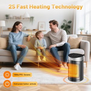 Calentador de Espacio Eléctrico Portátil PTC de 1500W, Silencioso, con Pantalla Táctil, Control Remoto y Temporizador de 12H, de Fábrica OEM - Product Image 5