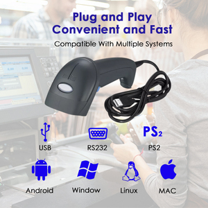 Jingxin RS232 PS2 USB đọc dài mờ Đầu đọc mã vạch cầm tay siêu thị 1D <span class=keywords><strong>laser</strong></span> công nghiệp quét mã vạch súng - Product Image 4