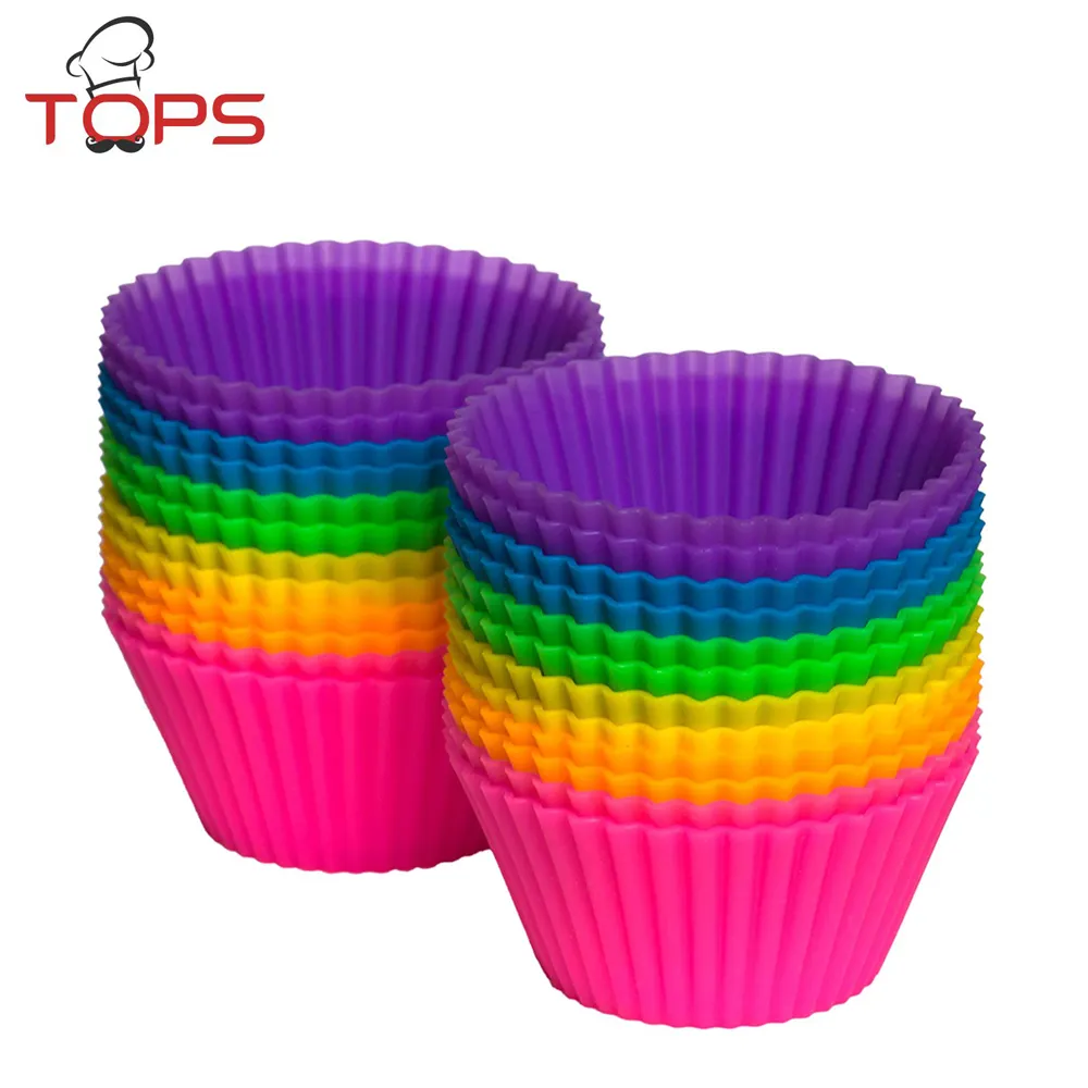 Силиконовая форма для выпечки капкейков, прочные силиконовые чашки для выпечки, оптовая продажа силиконовых чашек для торта