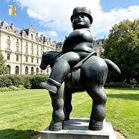 Escultura de Mujer Gorda a Caballo de Bronce de Tamaño Real RELONG, Personalizable para Arte en Parques al Aire Libre