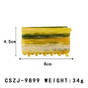 Pinza de Pelo Rectangular de Acetato de Lujo, Diseño de Mosaico de Color Personalizado, Accesorio de Moda Unisex para Cabello Grueso y Voluminoso, Personalizado - Product Image 2