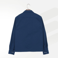 Chemises en coton à manches longues pour hommes, boutons grenouille chinois, bleu foncé, pour tenues décontractées, automne et printemps
