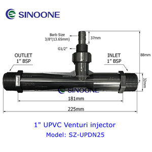 1in uPVC Venturi Injector với van sinoone SZ-UPDN25 các sản phẩm nhựa cho vườn khí và chất lỏng trộn - Product Image 2
