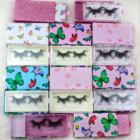 Boîtes d'emballage rigides pour faux cils de marque propre, fournitures de maquillage, pour cils synthétiques, étiquette privée, carton recyclé brillant