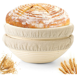 Panier de Fermentation en Rotin Écologique Fait Main de 9-10 Pouces, Paniers à Pain, Lavable au Lave-Vaisselle, Taille Personnalisable - Product Image 1