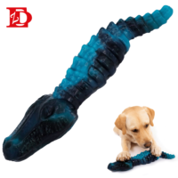 Jouets à mâcher interactifs en nylon résistant pour chiens agressifs, motif crocodile de dessin animé populaire Zhierde, jouet pour chien indestructible et écologique