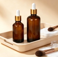 Flacons compte-gouttes cosmétiques en verre ambré de 5 ml à 100 ml pour le remplissage d'essences liquides