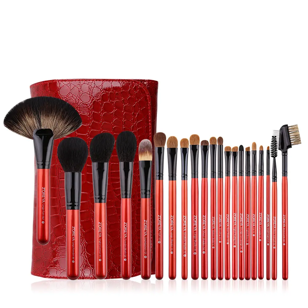 red Beauty Tools cosmetic makeup brush set natural hair 21pcs professional make up brush set