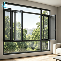 Ventanas Abatibles de Aleación de Aluminio OEM, Aislamiento Térmico, Impermeables, Insonorizadas, para Viviendas, Apartamentos, Edificios Comerciales, Venta al Por Mayor