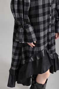 Abbigliamento personalizzato moda donna abbigliamento personalizzato moda abito di lana 2023 inverno nuovo abito camicia irregolare - Product Image 6
