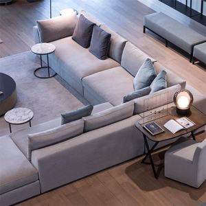 Ensemble de canapés modulaires modernes en tissu mousse confortable, design carré, pour appartement, hôtel, villa, salon - Product Image 5