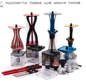 ชุดบารากุพลาสติกเคลือบเงาคุณภาพสูงแบบพกพา รูปทรงลูกบาศก์ขนาดเล็ก พร้อมถ้วยบารากุและที่ใส่ถ่าน - Product Image 2