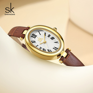 Reloj de Pulsera para Mujer con Esfera Ovalada Minimalista, Diseño Premium en Forma de Bañera, Correa de Cuero, Resistente al Agua, Reloj de Cuarzo - Product Image 5