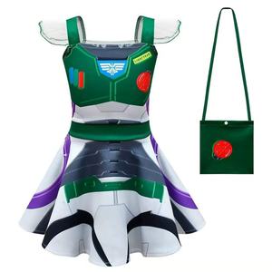 Robe de princesse Buzz Lightyear pour enfants, déguisement de carnaval d'Halloween Toy Story à manches volantées, costumes de films et séries télévisées pour filles, vente en gros - Product Image 4