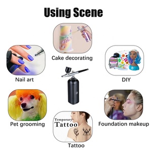 Maquettes professionnelles rechargeables Type C Art minéral Design Home Diy Graffiti Graphic airbrush kit - Product Image 5