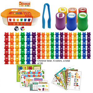 Jouet éducatif pour enfants Paico Kids Rainbow Count Bear avec cartes de questions - Poids de 9g, 6g, 3g - Jouet éducatif pour les enfants de 5 à 7 ans en plastique - Product Image 1