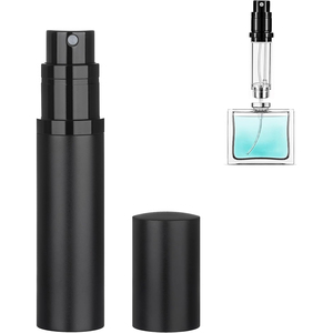 Luxury Electroplating 20ml <b>Black</b> Cylinder Mini Glass Refillable Perfume Fine Mist <b>Pump</b> Sprayer Liquid Soap - Product Image 1