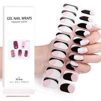 Noël Design Gel Nail Wraps Nouveau Design Gel Nail Stickers Semi Durci Nail Gel Bandes Kit Avec Lampe Led UV