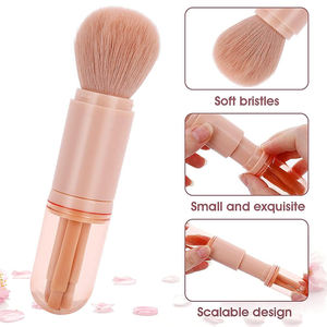 Marque privée 4 en 1 mini pinceaux de <span class=keywords><strong>maquillage</strong></span> de voyage ensemble petits kits de pinceaux de <span class=keywords><strong>maquillage</strong></span> rose compact portable rétractable multi-tâches - Product Image 4