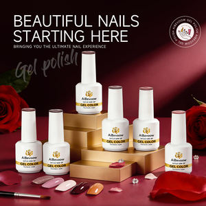 AiBevoow OEM Professional <b>Nail</b> Supplier <b>Nail</b> Painting 6 Pieces 15ML Gel Polish <b>Set</b> Soak Off Long Lasting Rose Red Series UV Gel - Product Image 4
