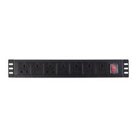 Multiprise PDU 8 ports 1U en alliage d'aluminium 10A/16A norme britannique 240V pour rack de serveur réseau 19 pouces, certifiée IP66 CE