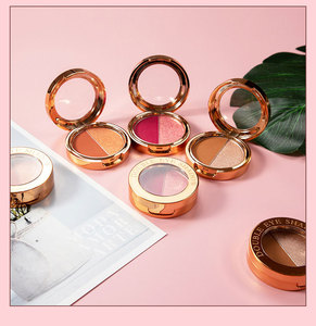 2 en 1 rosa dorada sola sartén sombra de ojos Etiqueta Privada lujo vegano nude maquillaje paleta de sombras de ojos logotipo personalizado - Product Image 6