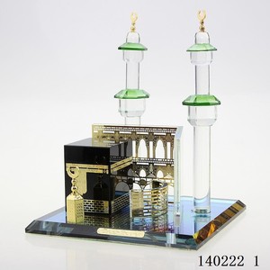 Muslim Home Desktop Decoration Gold-Plated Kaaba <b>Model</b> <b>Kit</b> Islamic Architecture Crystal Collection Figurine Souvenir Anniversary - Product Image 6