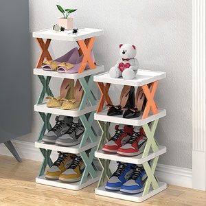 Estante organizador de <span class=keywords><strong>zapatos</strong></span> multicapa Simple fácil de montar soporte de <span class=keywords><strong>zapatos</strong></span> de plástico plegable para el hogar - Product Image 3
