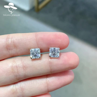Anting-anting musim panas Moissanite Moissanite, anting-anting potongan Moissanite perak 1 karat 925