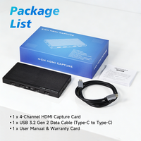 ORIVISION UCH904 Kartu Pengambilan Sinyal HDMI 4 Kanal 4K60 yang Stabil dengan Loop-out 4K60 & PD 100W untuk Siaran OBS VMix