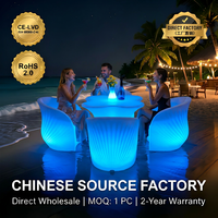 Ensemble de meubles lumineux LED modernes pour bar, table et chaises imperméables pour événements nocturnes en plein air - Prix direct usine