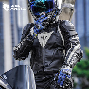 Gants de moto en cuir véritable en fibre de carbone pour hommes, modèle Alien Monster Flying Birds, équipement de moto, CE2 - Product Image 6