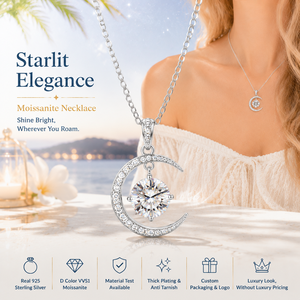 Collana con Pendente in Moissanite da 2 Carati, <span class=keywords><strong>Argento</strong></span> 925, Colore <span class=keywords><strong>D</strong></span>, VVS1, Anti-ossidazione, Gioiello Raffinato per Donne, Regalo per Vacanze Estive - Product Image 1