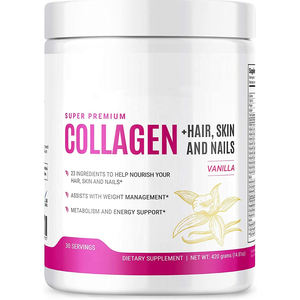 OEM ODM Label Pribadi Kecantikan Rambut Kulit Kuku Suplemen Premium Halal Multi Vitamin Hydrolyzed Collagen Powder untuk Metabolisme - Product Image 1