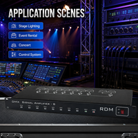 Répartiteur de signal DMX RDM 1 entrée 8 sorties, isolation optique, XLR 3 broches pour système d'éclairage de scène professionnel