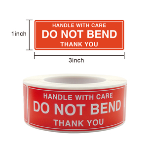 Nhãn Dán Kính Mong Manh Quảng Châu Tùy Chỉnh Nhãn Dán Cảnh Báo Màu Đỏ Hồng Dễ Thương Hình Chữ Nhật Nhãn Dán Để Vận Chuyển - Product Image 4