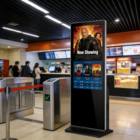 Pantalla Publicitaria LCD de 43/50/55 Pulgadas con Soporte de Pie, Táctil Infrarrojo, Android 11 y CMS Basado en la Nube para Cafeterías y Hoteles