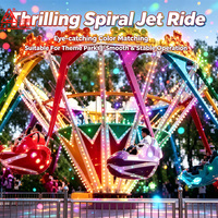 Manège Sanly Rides à 16 places, manège en spirale, manège à tirage aérien, équipement d'amusement mécanique pour l'extérieur et l'intérieur avec projecteur