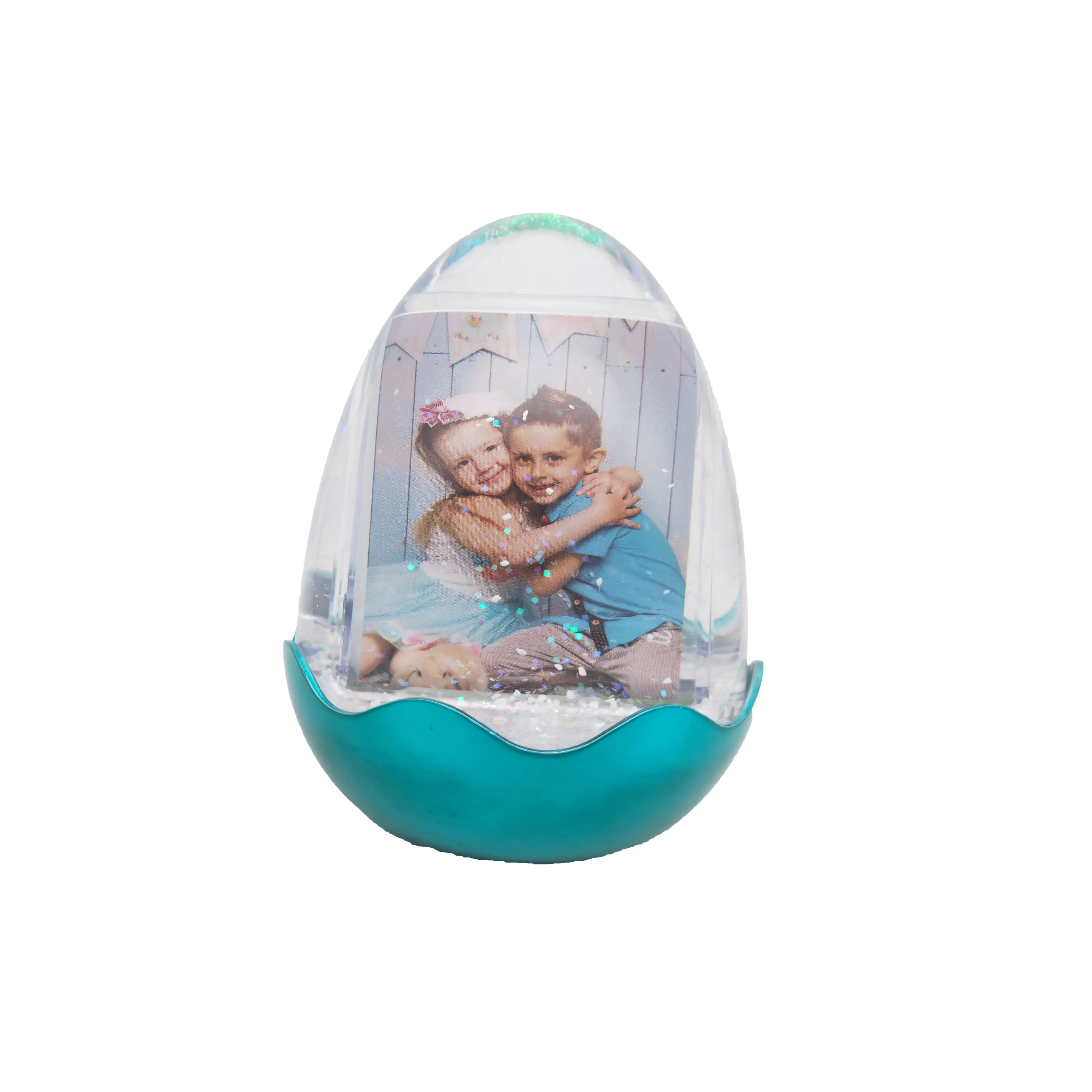 high quality picture frame easter egg photo snow globe