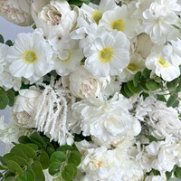 Décoration de mariage, arche florale artificielle en soie blanche, rose faite à la main, toile de fond