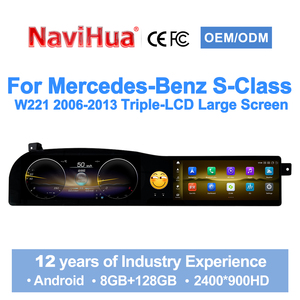 Navihua New Design Dual Screen Triple LCD Radio Android Car Player Multimedia Carplay Cluster for Mercedes Benz S Class W221 - Product Image 1