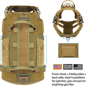 Gilet harnais pour <span class=keywords><strong>chien</strong></span> <span class=keywords><strong>K9</strong></span> avec <span class=keywords><strong>sac</strong></span> à <span class=keywords><strong>dos</strong></span> réglable en nylon durable de qualité personnalisée pour la formation des grands chiens - Product Image 2