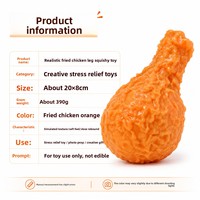 Jouet anti-stress créatif en caoutchouc thermoplastique souple en forme de cuisse de poulet de 20 cm, extra-large, à récupération lente, aide à la décompression